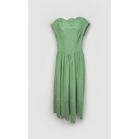 NWT Free People Laine Green Midi Lined Eyelet Dress Size Small $350 - Picture 1 of 11